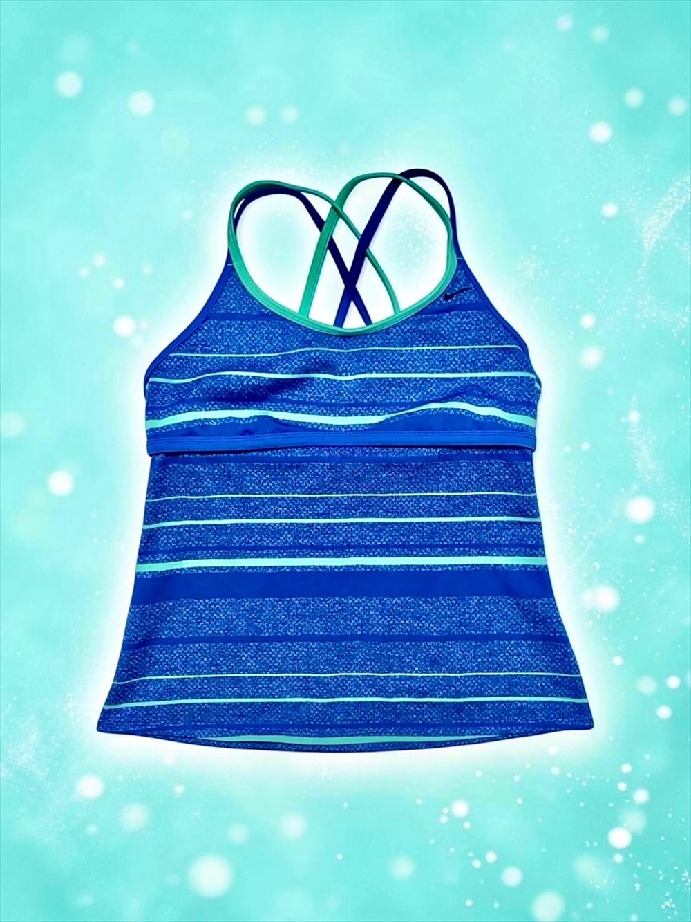 Nike Textured Swim Tankini Top 👙 Navy Women’s Medium Like New